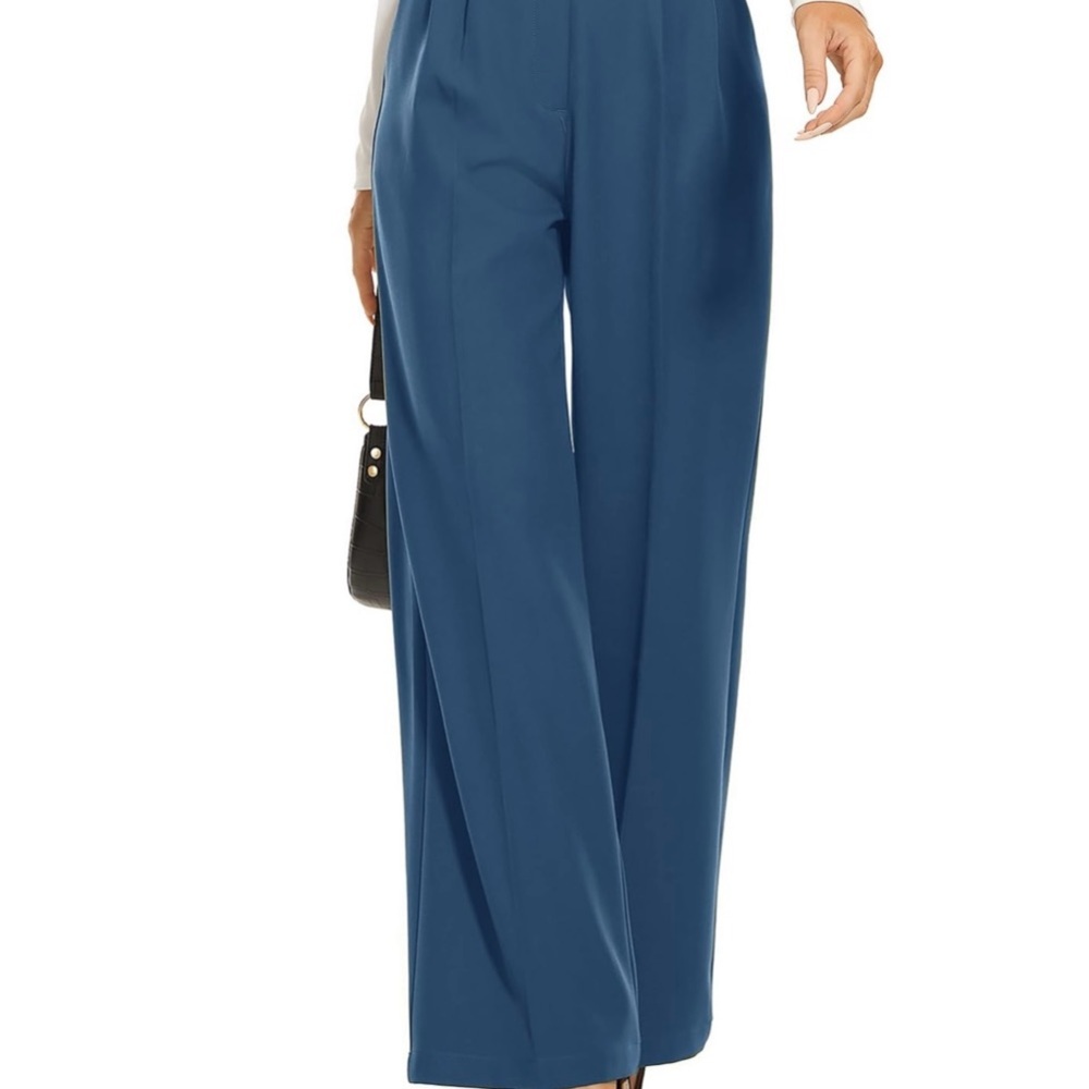 Elegant Blue Women's Wide-Leg Pants